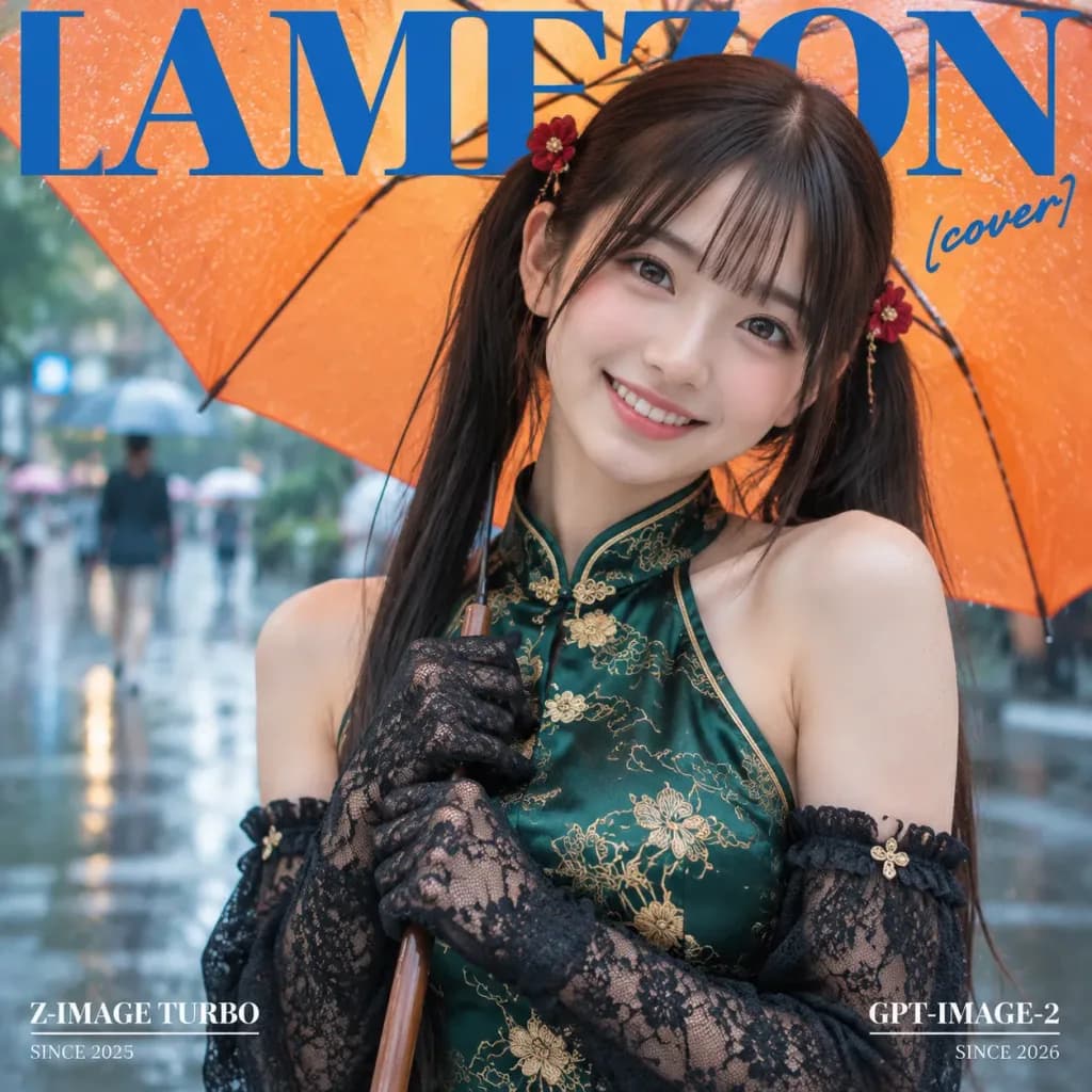 Rainy Emerald Qipao Magazine Cover