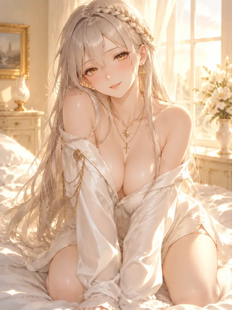 Golden Sunrise Anime Bedroom Portrait