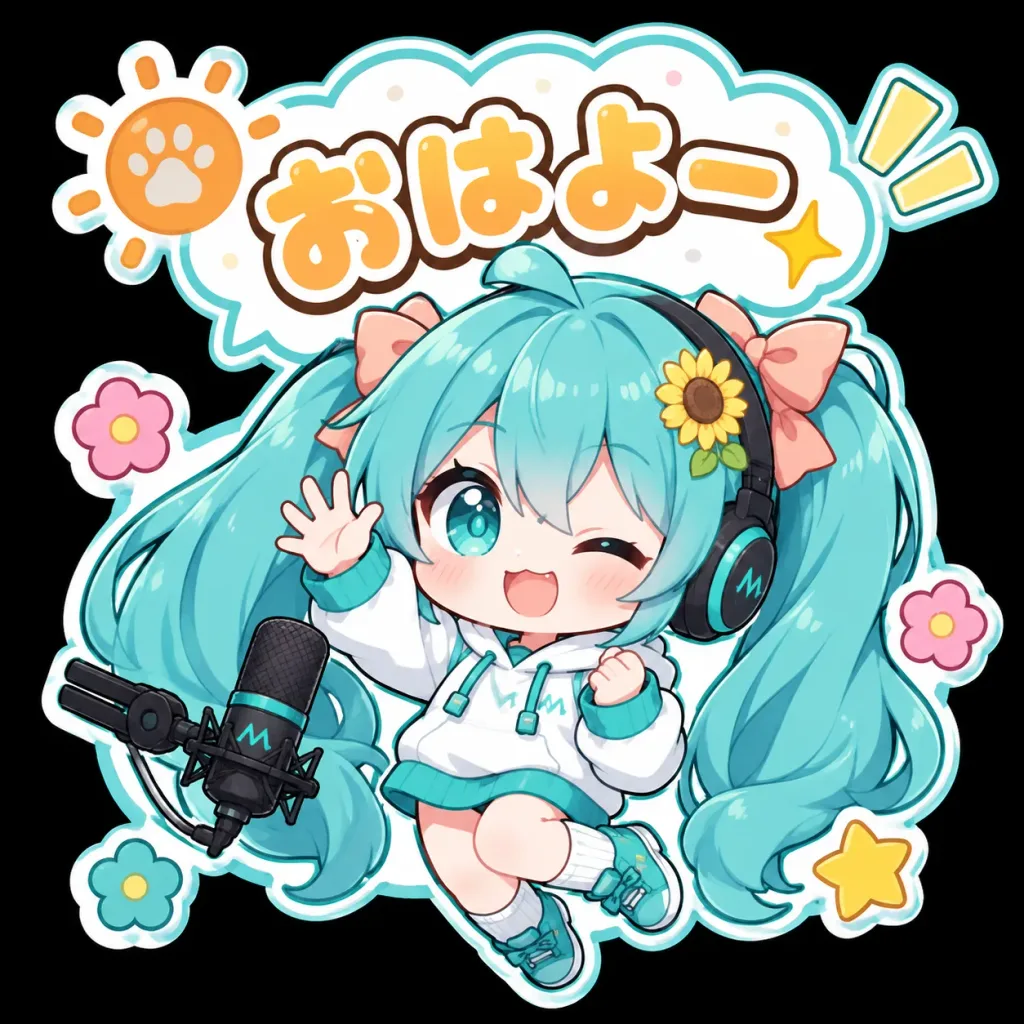 Chibi Anime Morning Greeting Sticker