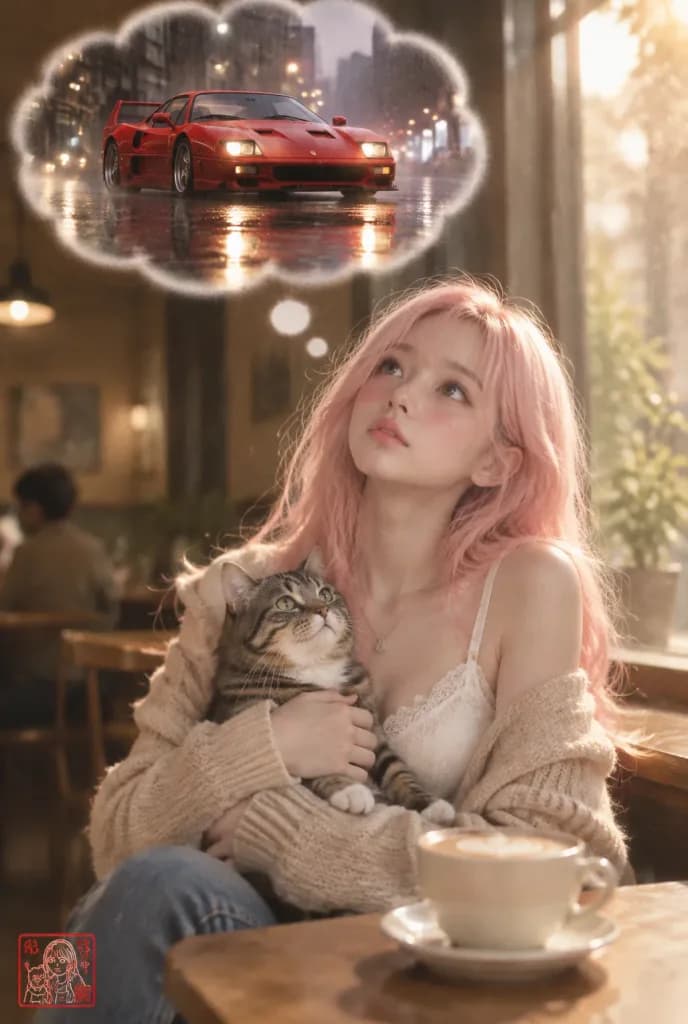 カフェの白日夢ポートレート