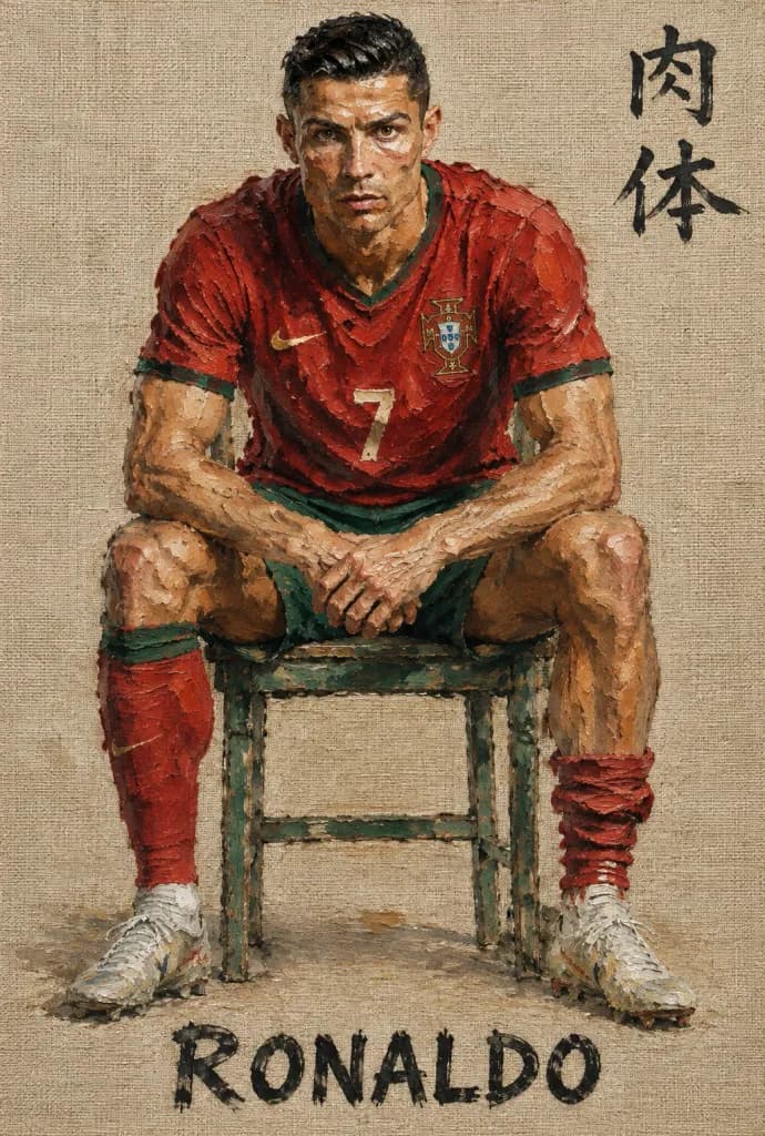 Lucian Freud Style Sports Oil Portrait