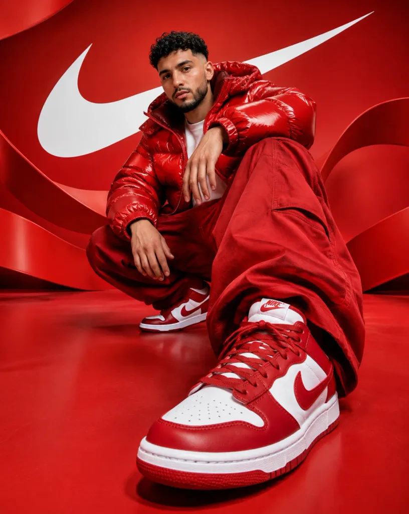 Red Streetwear Sneaker Studio Campaign