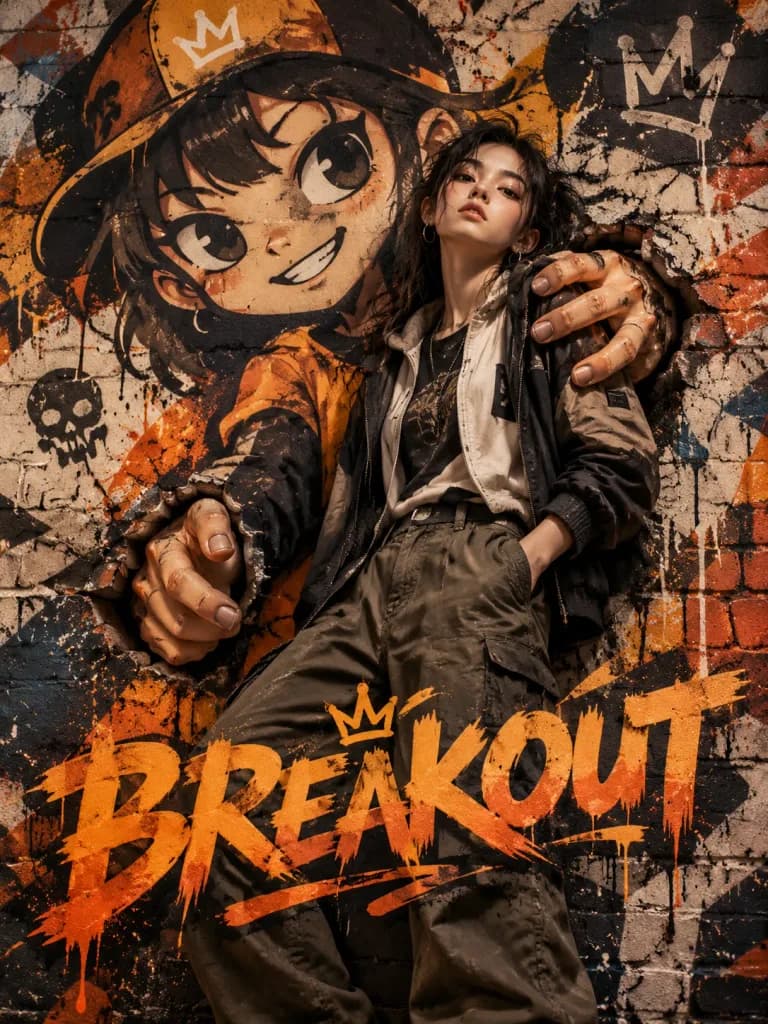 Graffiti Come to Life Illusion Poster