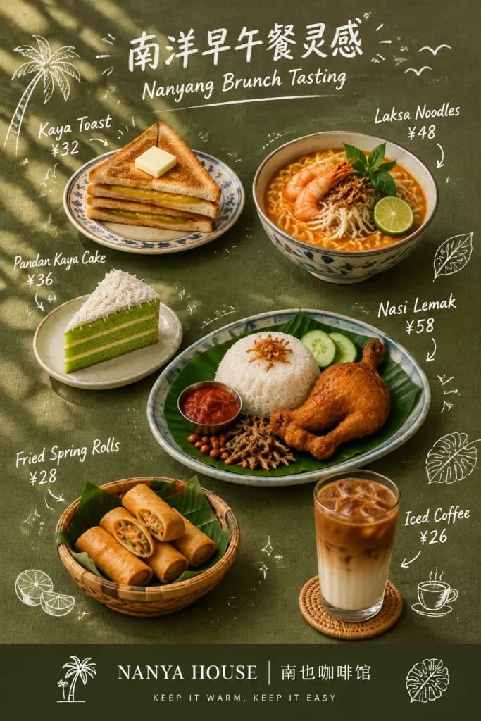 Nanyang Brunch Chalk Menu Poster