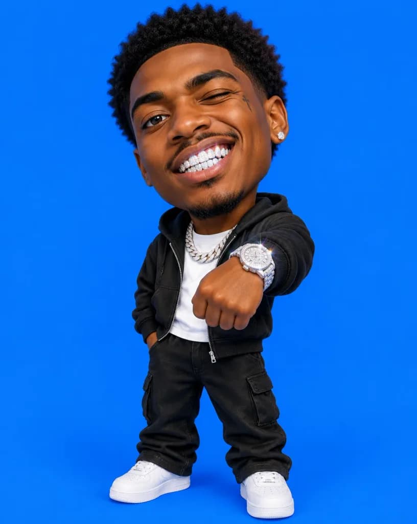 3D Caricature with Diamond Grillz