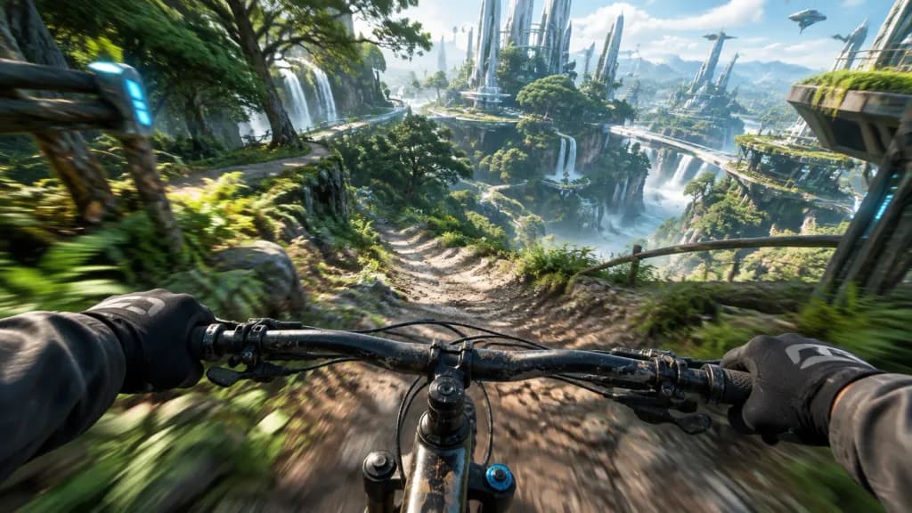 Downhill First-Person Bike Ride
