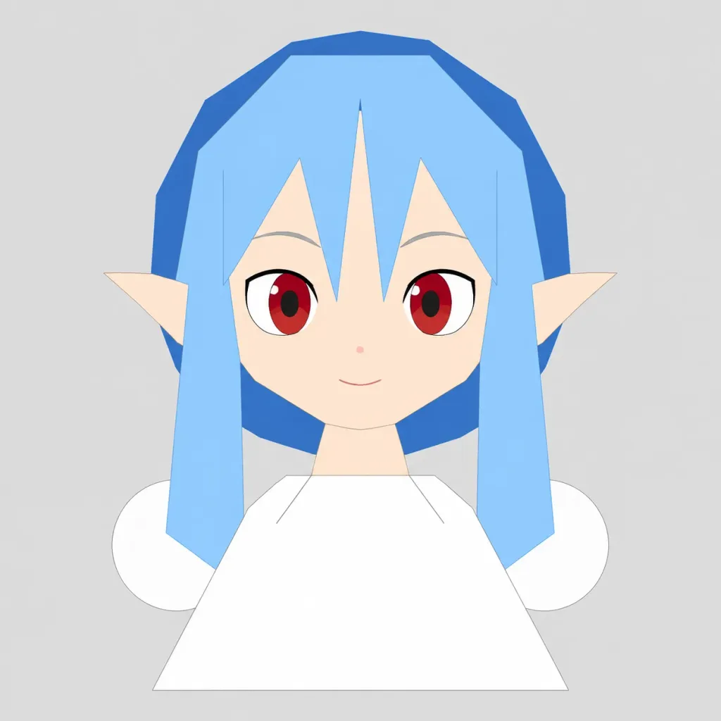 Geometric Flat Anime Elf Bust