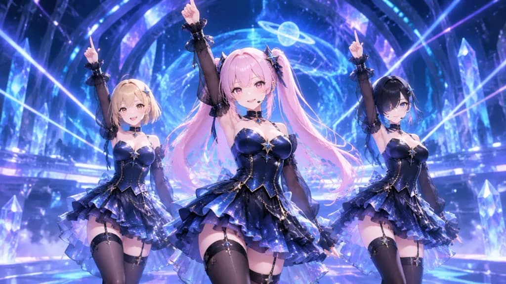 Futuristic Anime Idol Concert Stage