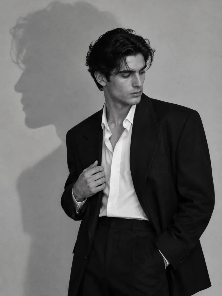 Monochrome Studio Fashion Editorial Portrait