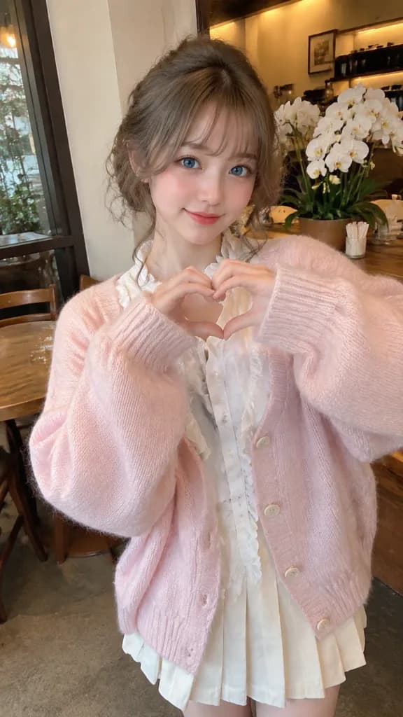 Candid Smartphone Portrait in Cozy Cafe
