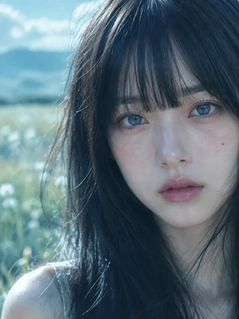 憂いを帯びたシネマティック特写ポートレート