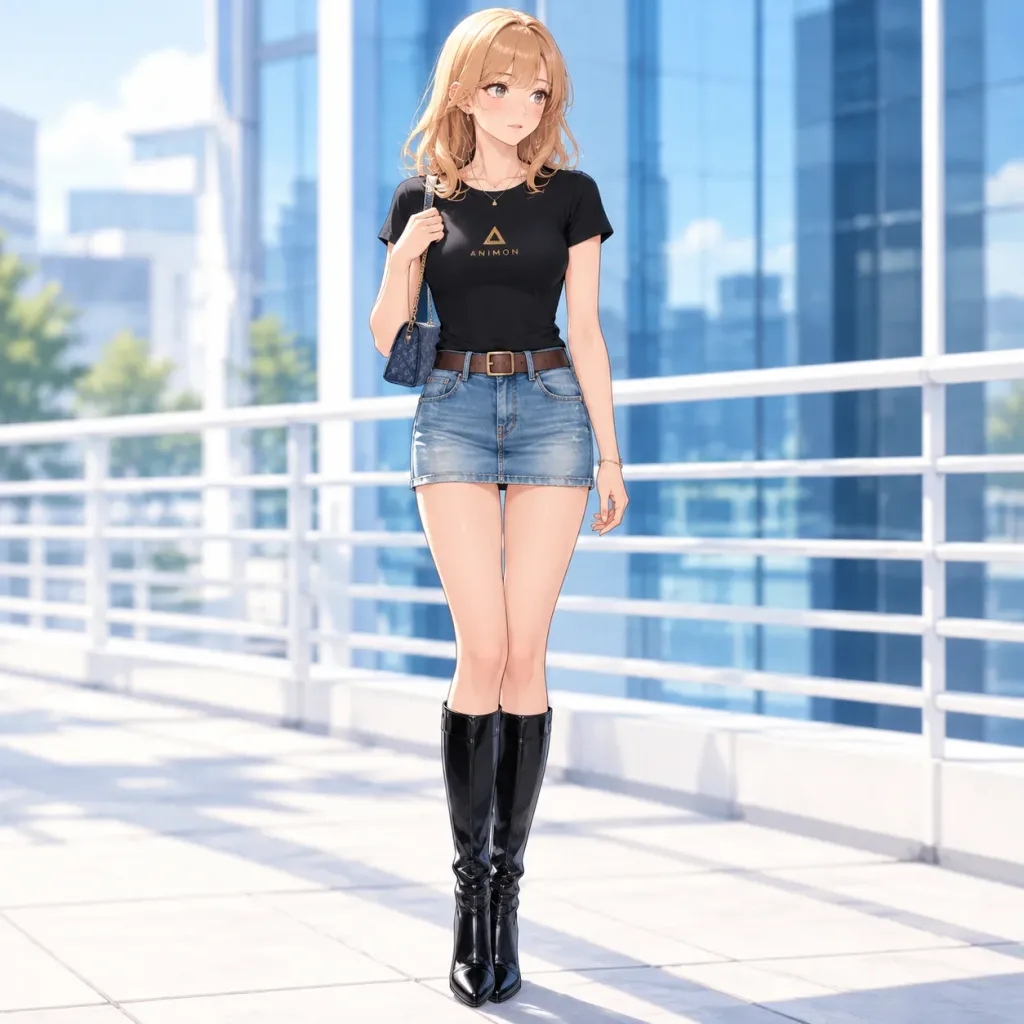 Anime Fashion Model on Urban Terrace