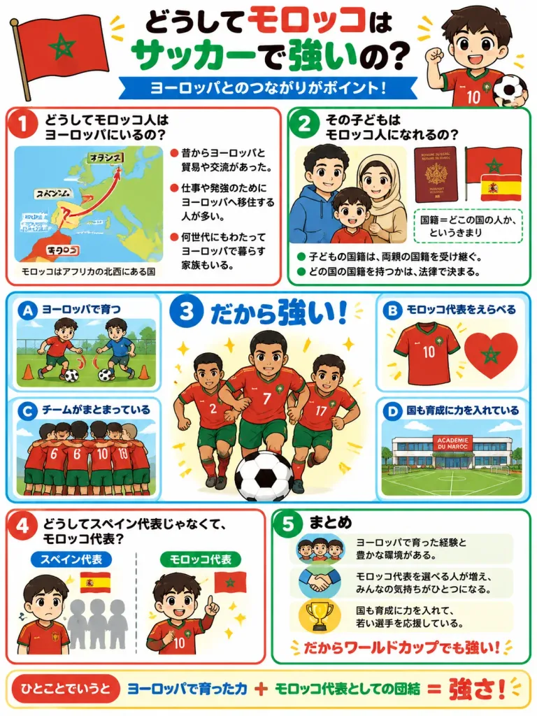 摩洛哥足球儿童科普信息图