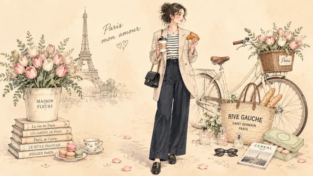Parisian Fashion Watercolor Editorial Illustration