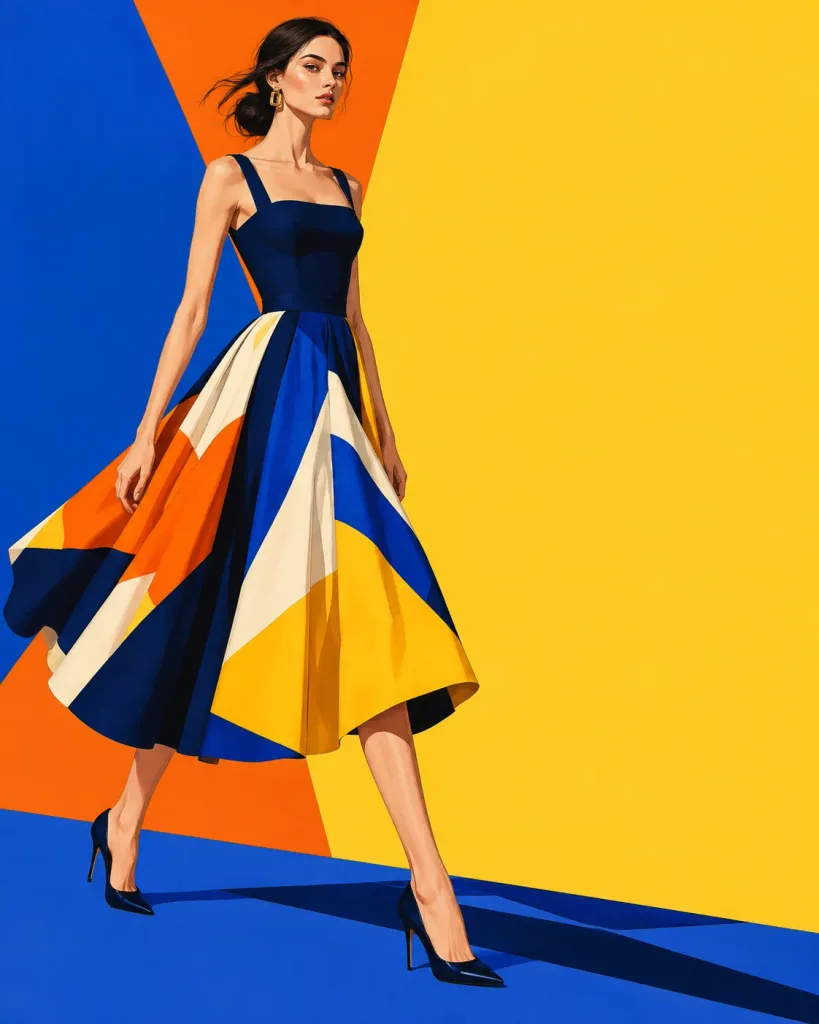 Geometric Color-Block Fashion Campaign Poster