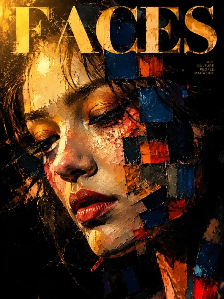 Expressionistic Impasto Magazine Cover Portrait
