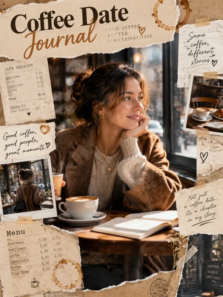 Coffee Date Journal Editorial Poster