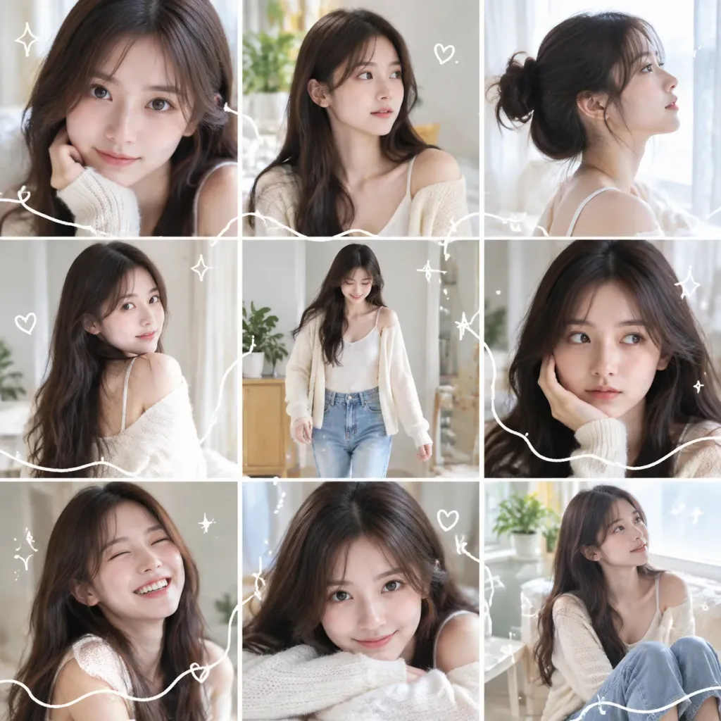 Character Consistency Nine-Grid Photo Collage