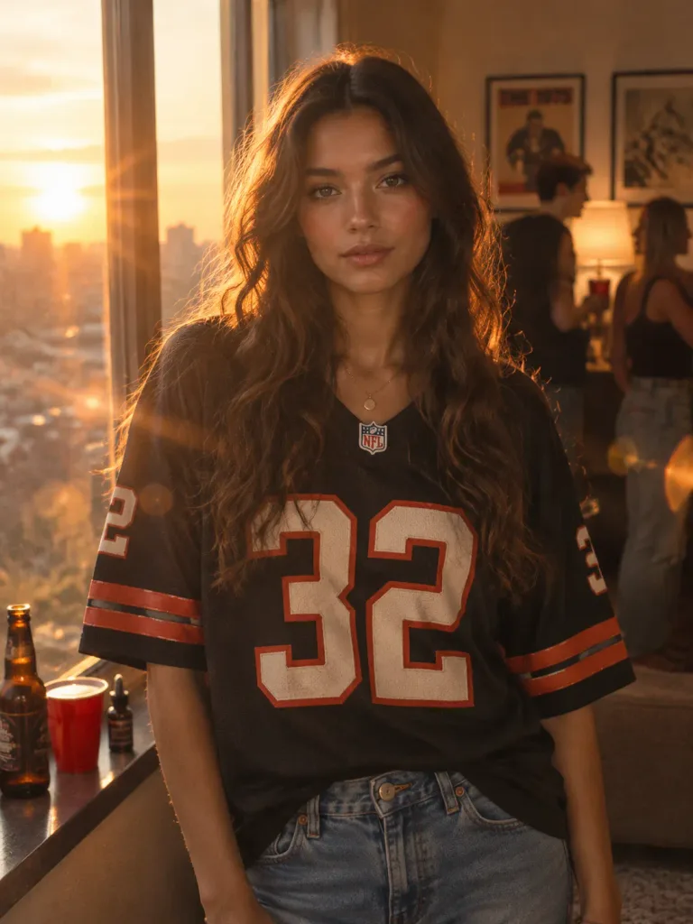 Golden Hour Retro Jersey Editorial Portrait