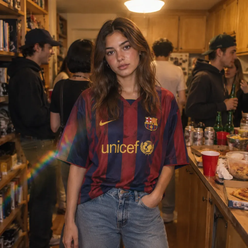 Ritratto Spontaneo a una Festa in Maglia Vintage
