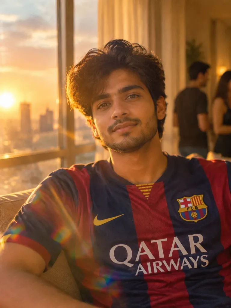 Golden Hour Retro Jersey Portrait