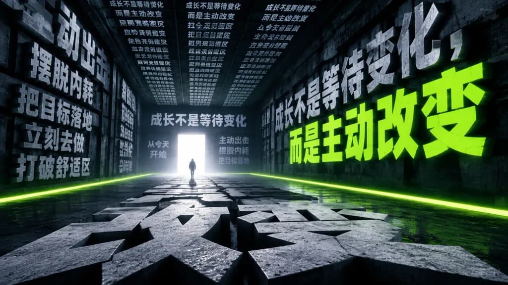 巨型立體中文勵志文字迴廊