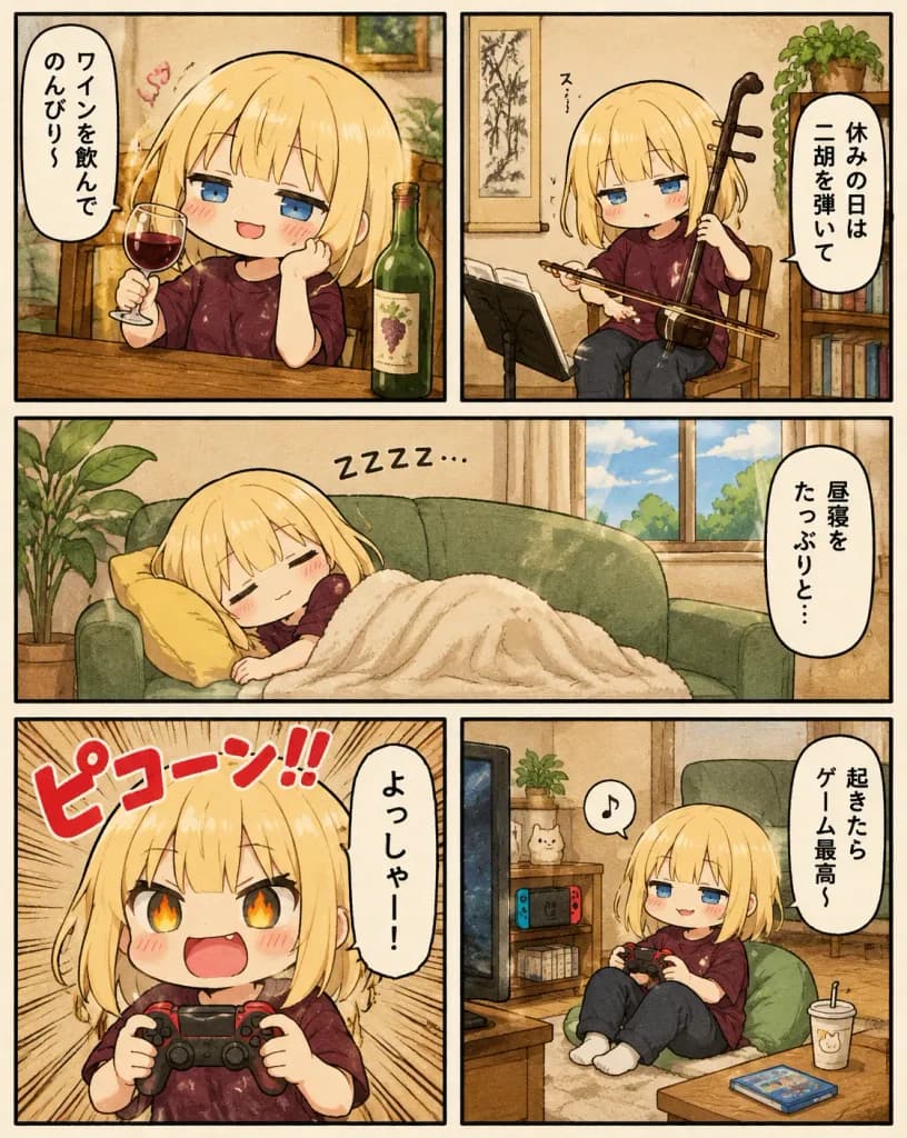 Lazy Day Off Chibi Manga Page
