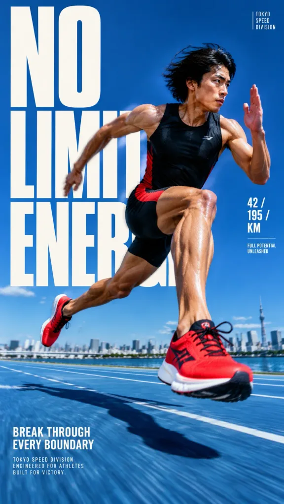 Dynamic Sprinter Editorial Sports Poster