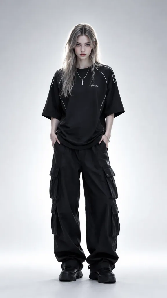 ミニマル・テックストリート・ファッションポートレート