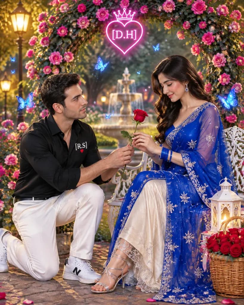 Romantic Proposal in Magical Garden