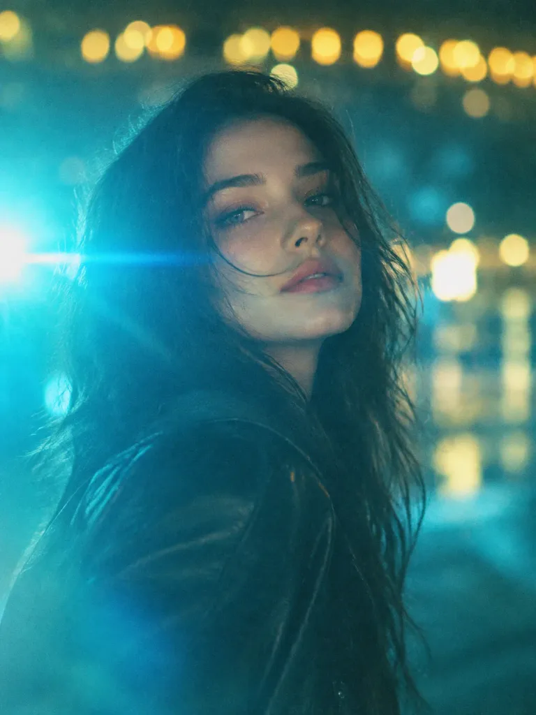 Cinematic Analog Portrait with Color Flare