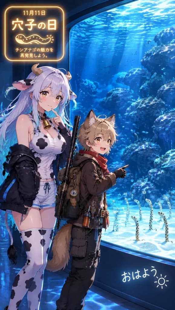 Anime Aquarium Visit on Garden Eel Day