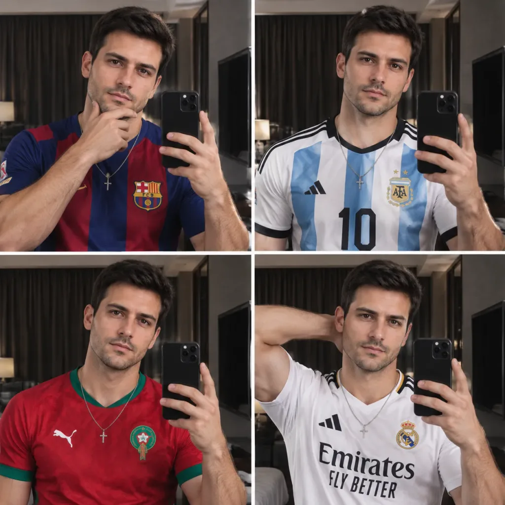 Four Panel Football Jersey Mirror Selfie