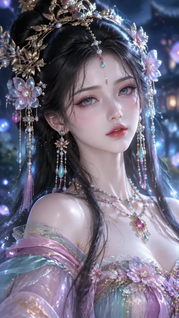동양 판타지 귀부인 3D 인물화