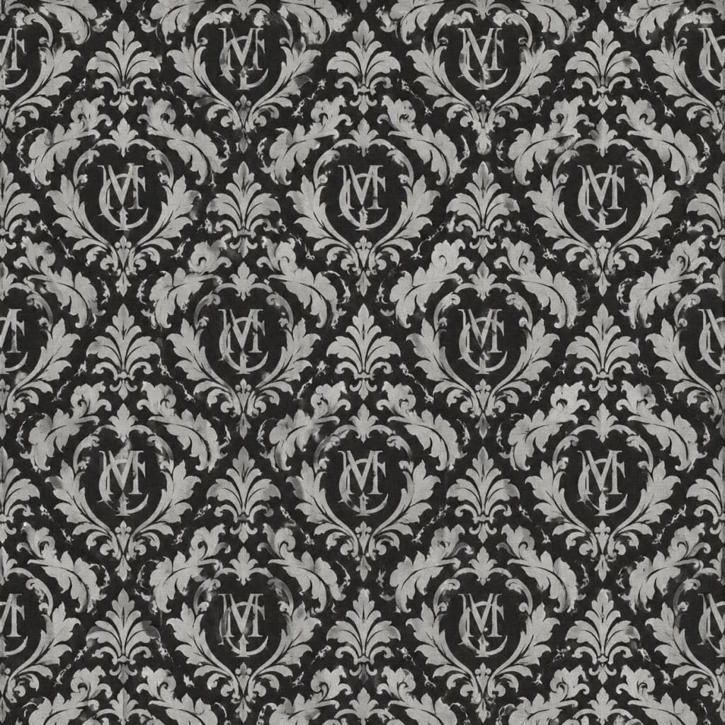 Monochrome Damascus Monogram Pattern Swatch