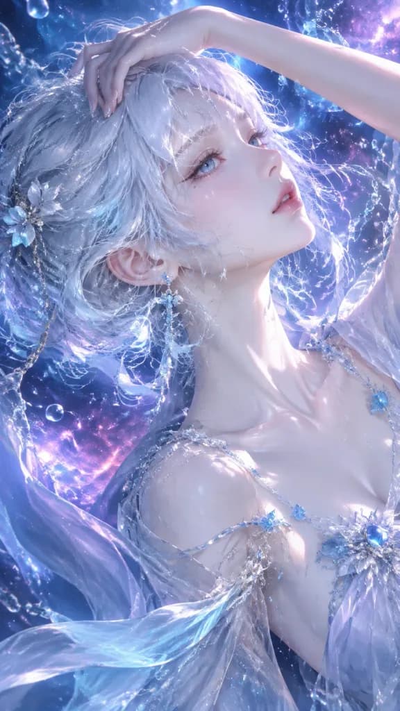 3D幽玄な月の女神ポートレート