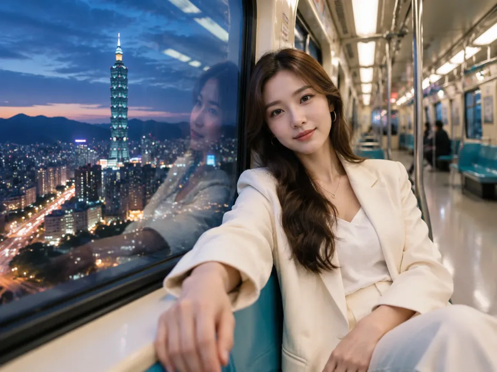 타이베이 MRT 저녁 통근 인물 사진