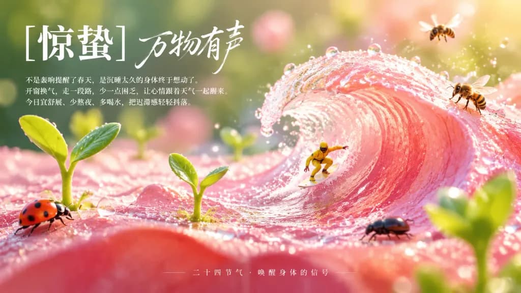 Surreal Solar Term Dew Wave Poster