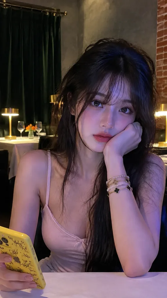 Dimly Lit Restaurant Smartphone Portrait