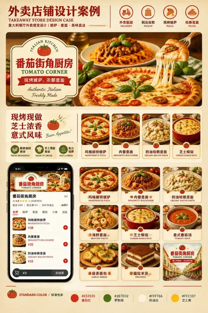 Italian Delivery Brand Identity Board
