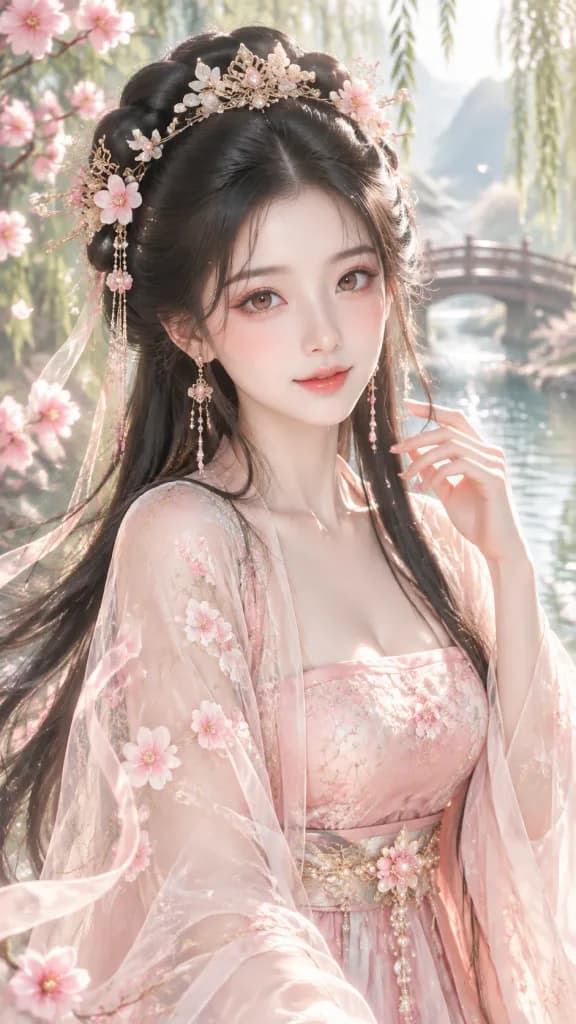 당풍 선협 봄 요정 초상화