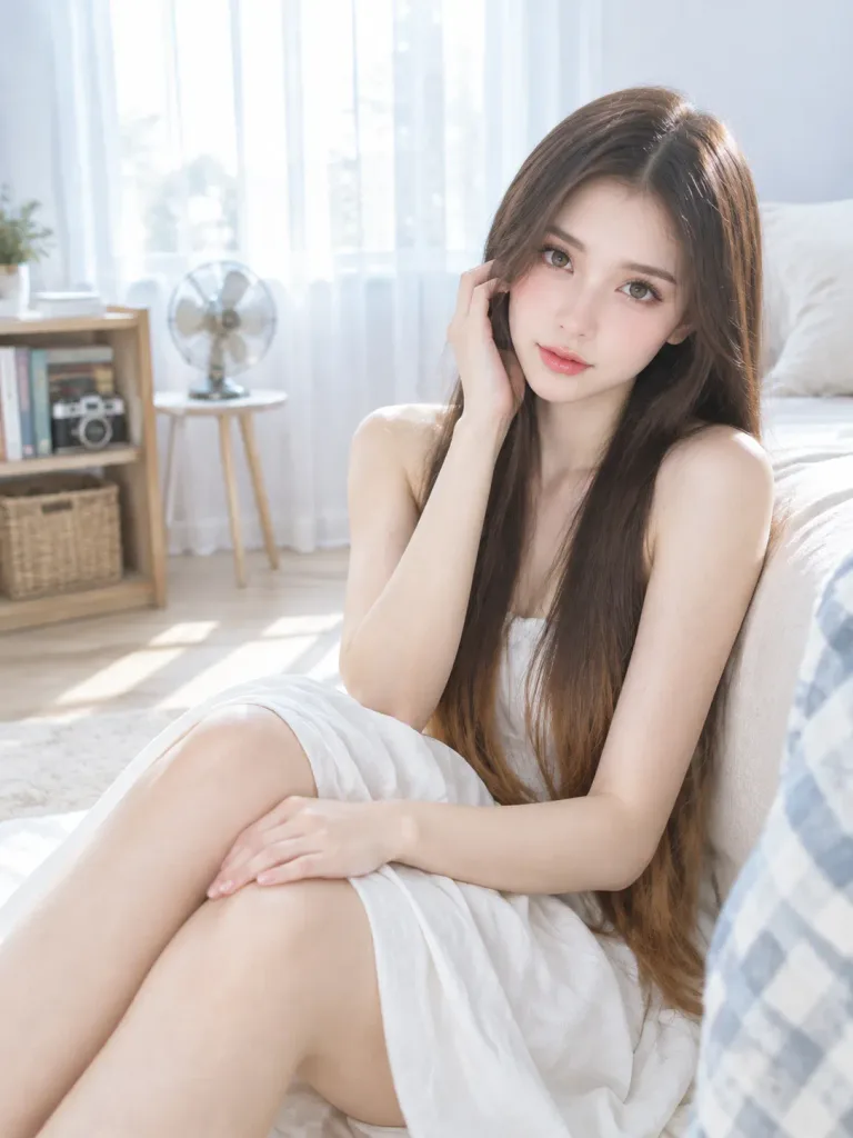 미니멀 실내 자연광 인물 사진