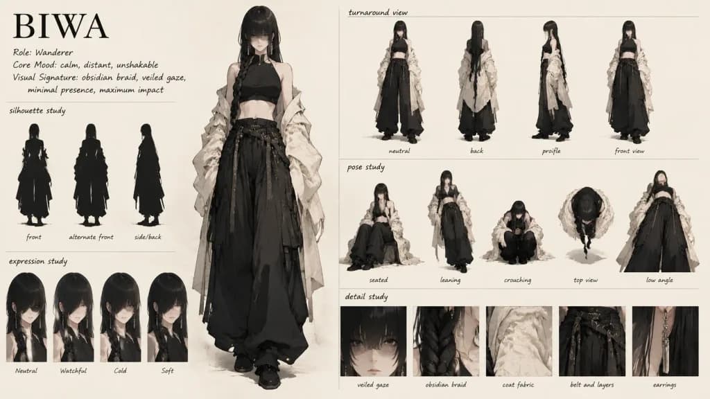 Avant-Garde Wanderer Fashion Character Sheet