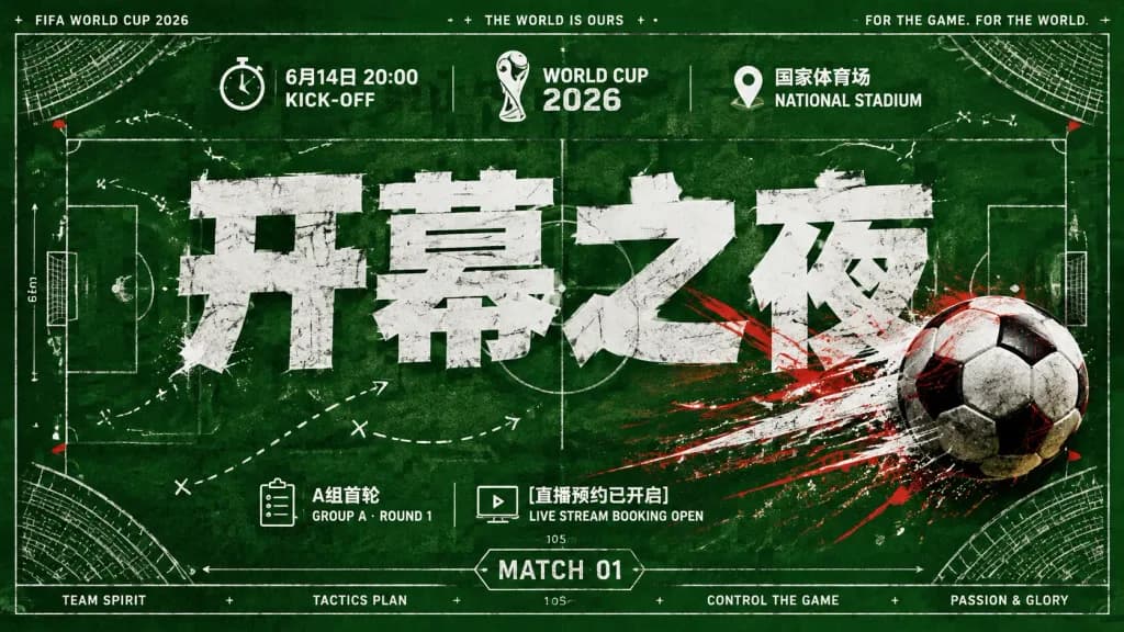 전술 청사진 스타일 월드컵 축구 포스터