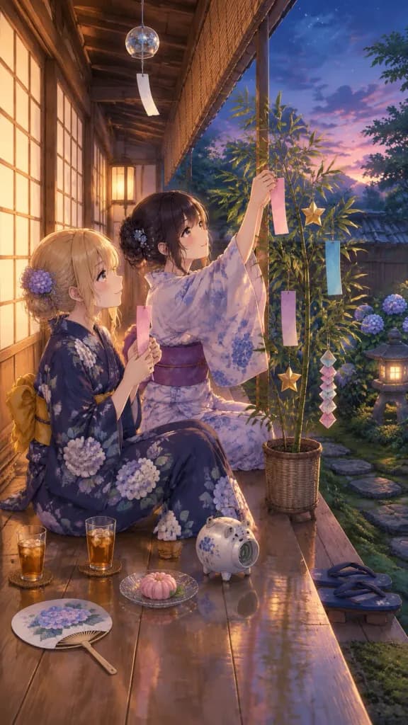 Tanabata Twilight on the Veranda