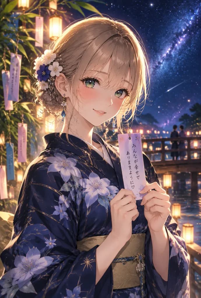Tanabata Festival Anime Girl in Yukata