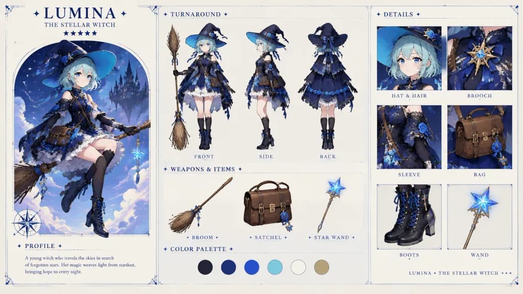 Scheda di Design Strega Anime