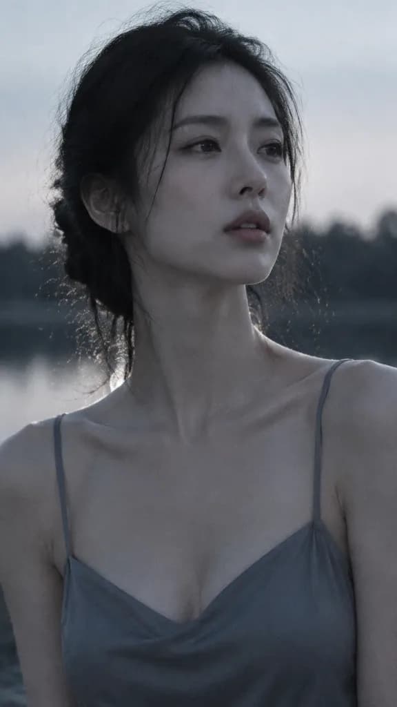 Melancholijny Portret Japonki o Zmierzchu