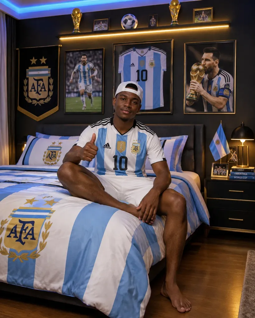 Argentina Football Fan Luxury Bedroom Portrait