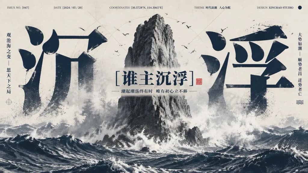 中国風エディトリアル海岩ポスター